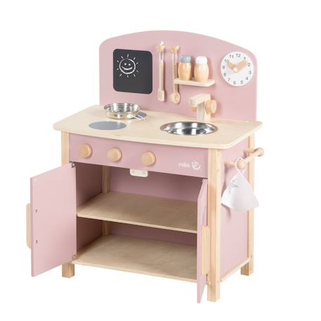 Cuisine enfant équipée avec accessoires et horloge Gris et naturel+Rose et naturel 12 - vertbaudet enfant 