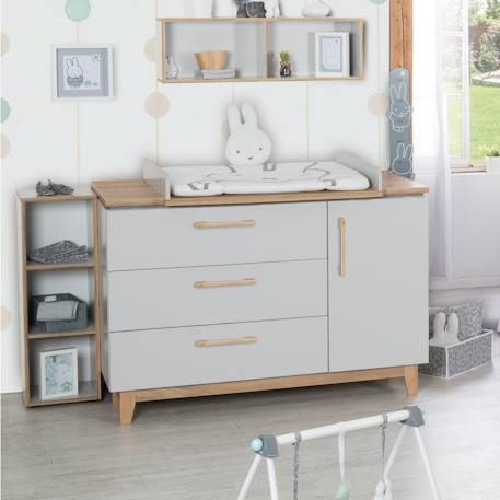 Étagère de rangement 3 cases pour chambre enfant caro Gris clair / chêne doré 2 - vertbaudet enfant 