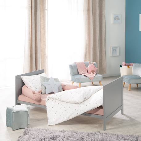 Lit évolutif avec matelas et accessoires complets sternenzauber grau Blanc / gris+Gris taupe / blanc 12 - vertbaudet enfant 