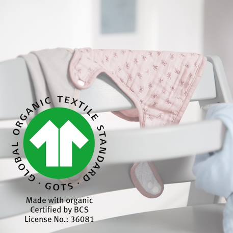 Lot de 3 bavoirs ajustables en coton bio lil planet Bleu clair et gris argenté+Rose pastel et gris argenté+Vert givré et gris argenté 12 - vertbaudet enfant 