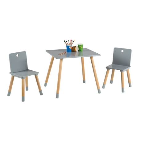 Set table et 2 chaises enfant avec pieds en bois massif Blanc+Blanc et naturel+Gris et naturel 14 - vertbaudet enfant 