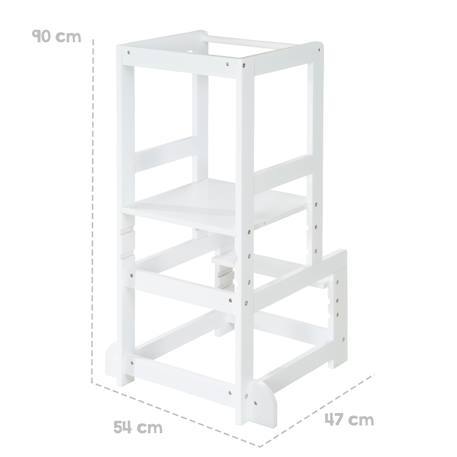Tour d'apprentissage évolutive en bois Blanc+Gris anthracite 4 - vertbaudet enfant 