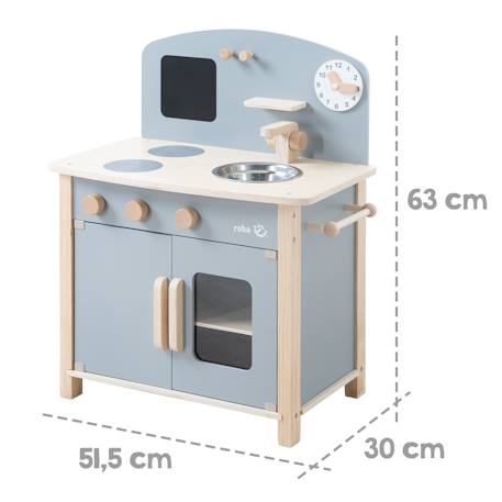 Cuisine enfant équipée avec accessoires et horloge Gris et naturel+Rose et naturel 4 - vertbaudet enfant 