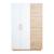 Armoire bébé 3 portes à fermeture douce lion Blanc / chêne artisan 3 - vertbaudet enfant 