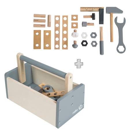 Boite à outils pour enfant 22 pièces Naturel, gris et blanc 1 - vertbaudet enfant 