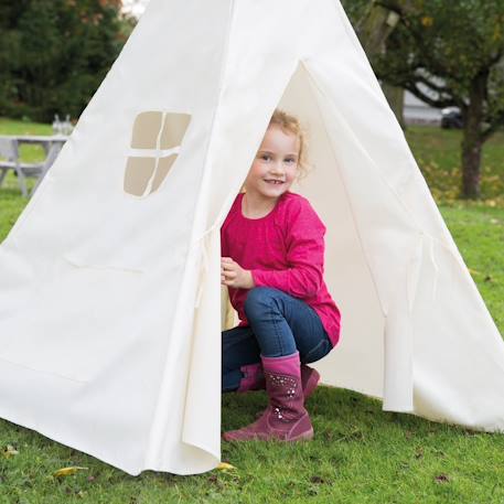 Tente de jeu indienne tipi + sac de transport Blanc cassé / beige 4 - vertbaudet enfant 