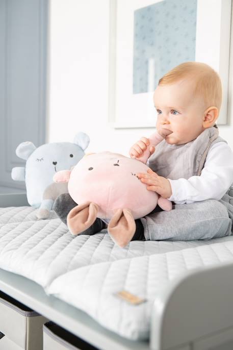 Matelas à langer déperlant à tête d'ourson roba style Bleu clair+Gris argenté 10 - vertbaudet enfant 
