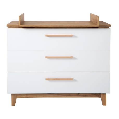 Commode à langer évolutive 3 tiroirs  finn Blanc / chêne doré 3 - vertbaudet enfant 