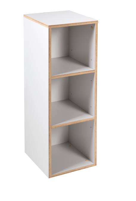 Étagère de rangement 3 cases pour chambre enfant caro Gris clair / chêne doré 1 - vertbaudet enfant 