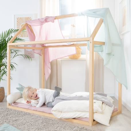Parure de lit enfant en coton bio 2 pièces seashells Bleu indigo+Écru 10 - vertbaudet enfant 