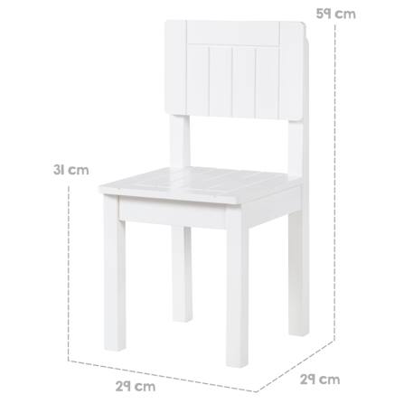 Chaise en bois massif style rustique pour enfants de 2 à 10 ans Blanc 6 - vertbaudet enfant 