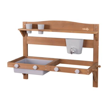 Cuisine extérieure à suspendre en bois fsc® + 2 gobelets Gris+Teck 8 - vertbaudet enfant 