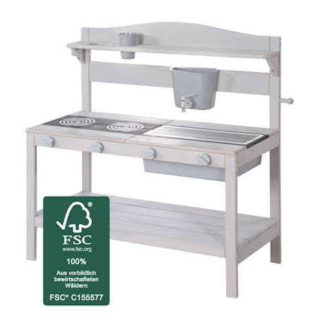 Cuisine extérieure en bois fsc® avec accessoires Gris 6 - vertbaudet enfant 