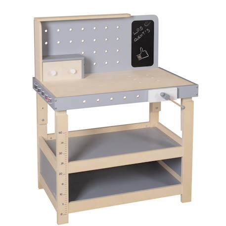 Établi enfant ajustable en hauteur + 38 accessoires Naturel et gris 1 - vertbaudet enfant 