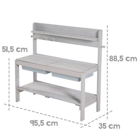 Cuisine extérieure pour enfants en bois massif Gris+Teck 3 - vertbaudet enfant 