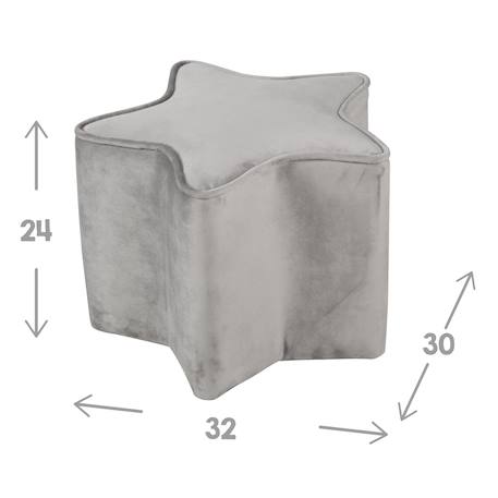 Ensemble fauteuil + pouf + coussin décoratif étoile lil sofa Bleu clair+Gris argenté+Rose pastel 12 - vertbaudet enfant 