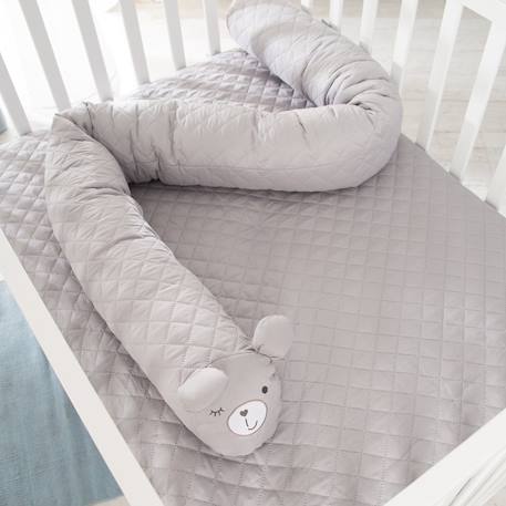 Parc bébé rectangulaire + tapis déperlant et traversin roba style Blanc - gris argenté 2 - vertbaudet enfant 