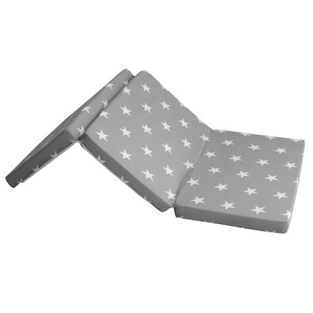 Matelas de voyage pliant et déhoussable + sac de transport Gris / étoiles blanches 3 - vertbaudet enfant 