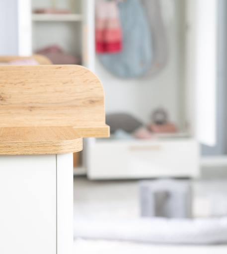 Commode à langer évolutive 3 tiroirs  ava Blanc / chêne artisan 6 - vertbaudet enfant 