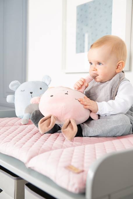 Matelas à langer déperlant à tête de lapin roba style Rose pastel+Vert givré 4 - vertbaudet enfant 