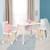 Set table et 2 chaises enfant avec filet de rangement Blanc et naturel+Gris et naturel 2 - vertbaudet enfant 