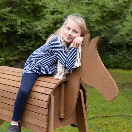 Cheval de jardin pour enfant en bois massif Gris+Teck 9 - vertbaudet enfant 
