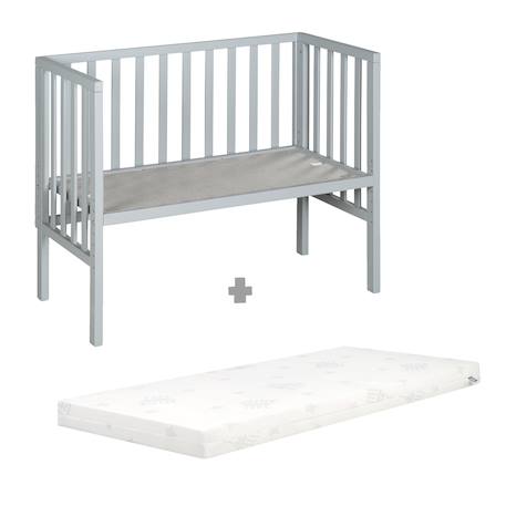 Berceau cododo 2en1 avec matelas et accessoires safe asleep Blanc+Gris taupe 9 - vertbaudet enfant 