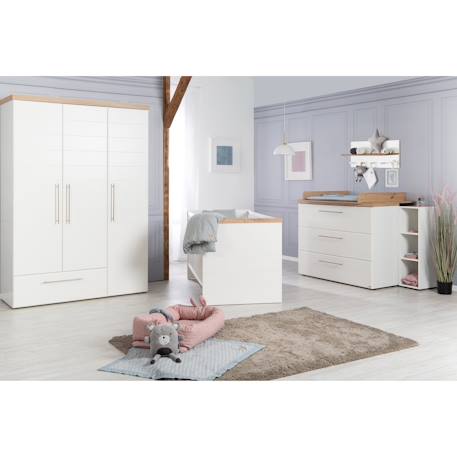Chambre bébé évolutive 2 pièces avec soft-close nele Blanc / chêne artisan 2 - vertbaudet enfant 