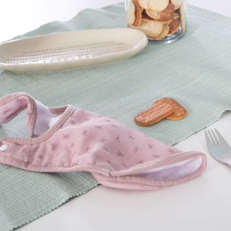 Lot de 3 bavoirs ajustables en coton bio lil planet Bleu clair et gris argenté+Rose pastel et gris argenté+Vert givré et gris argenté 8 - vertbaudet enfant 
