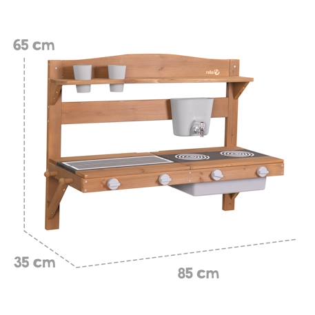 Cuisine extérieure à suspendre en bois fsc® + 2 gobelets Gris+Teck 12 - vertbaudet enfant 