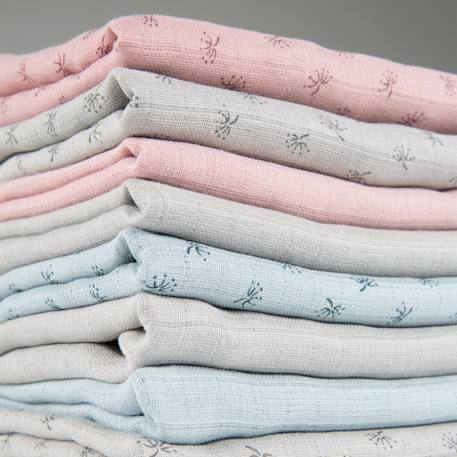 Lot 2 serviettes d'allaitement en coton bio lil planet Bleu clair+Gris argenté+Rose pastel+Vert givré 6 - vertbaudet enfant 