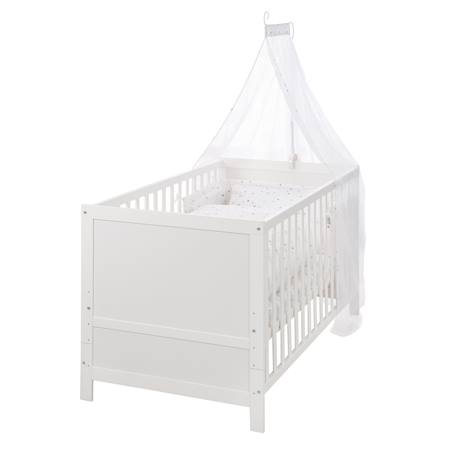 Lit évolutif avec matelas et accessoires complets sternenzauber grau Blanc / gris+Gris taupe / blanc 1 - vertbaudet enfant 