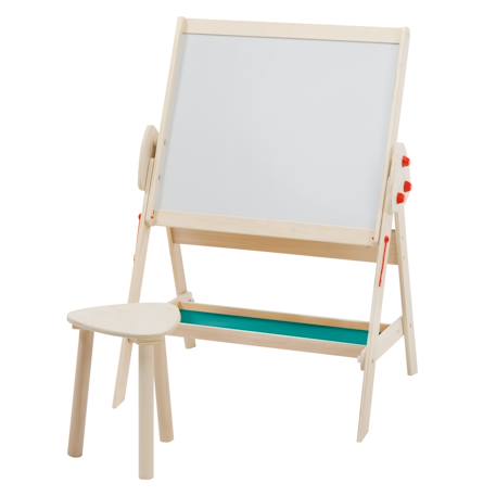 Tableau pivotant double face avec tabouret Vert / naturel 3 - vertbaudet enfant 
