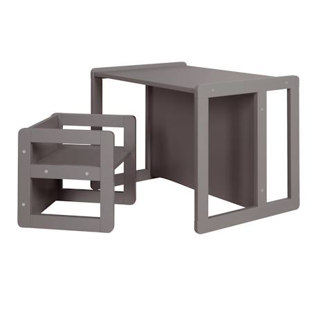 Set table convertible en banc et 1 chaise évolutive Anthracite+Beige+Blanc+Gris 1 - vertbaudet enfant 