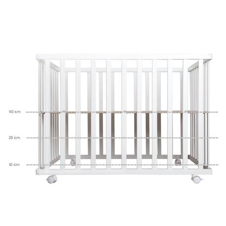 Parc bébé rectangulaire réglable + tapis imprimé sternenzauber Blanc - etoiles grises 4 - vertbaudet enfant 