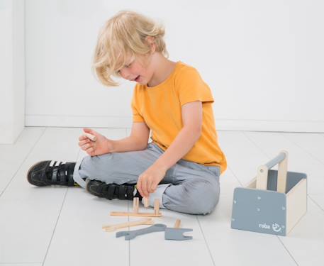 Boite à outils pour enfant 22 pièces Naturel, gris et blanc 4 - vertbaudet enfant 