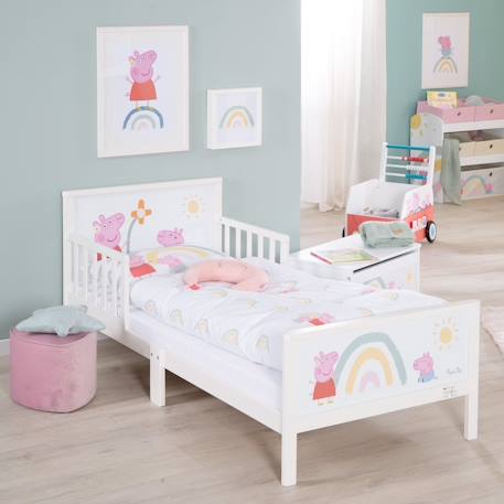 Lit enfant avec barrières de sécurité et linge de lit Blanc / peppa pig 6 - vertbaudet enfant 