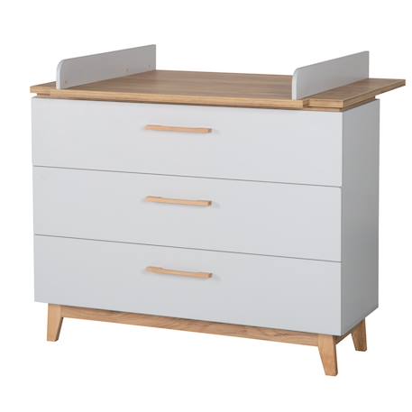 Commode à langer évolutive 3 tiroirs  caro Gris clair / chêne doré 1 - vertbaudet enfant 