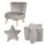 Ensemble fauteuil + pouf + coussin décoratif étoile lil sofa Bleu clair+Gris argenté+Rose pastel 7 - vertbaudet enfant 