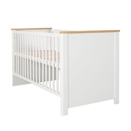 Lit évolutif moderne transformable en lit junior ava Blanc / chêne artisan 1 - vertbaudet enfant 