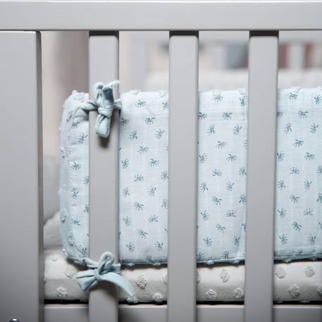 Tour de lit bébé déhoussable en coton bio lil planet Bleu clair/ bleu ciel+Gris argenté+Rose pastel+Vert givré 2 - vertbaudet enfant 