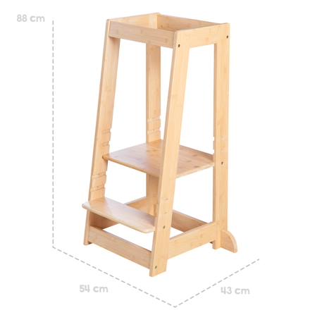 Tour d'apprentissage évolutive en bambou fsc® Anthracite+Blanc+Blanc - naturel+Naturel 23 - vertbaudet enfant 