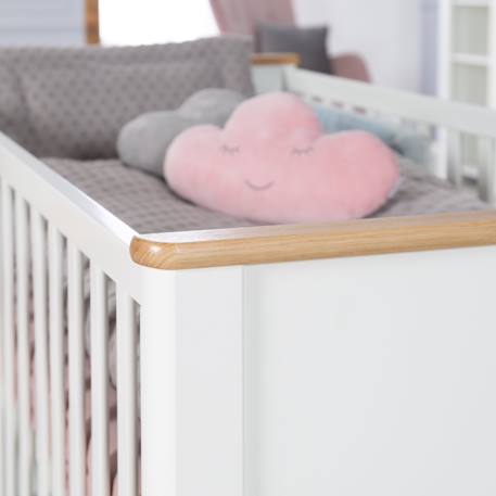 Lit évolutif moderne transformable en lit junior ava Blanc / chêne artisan 4 - vertbaudet enfant 