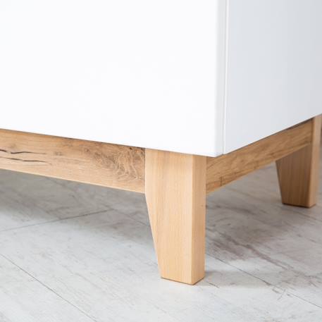 Commode à langer évolutive 3 tiroirs  finn Blanc / chêne doré 4 - vertbaudet enfant 