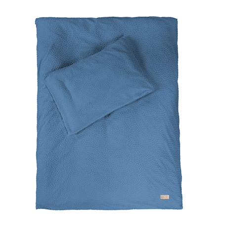 Parure de lit enfant en coton bio 2 pièces seashells Bleu indigo+Écru 3 - vertbaudet enfant 