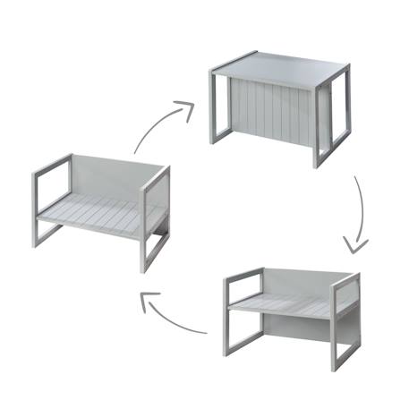 Set table convertible en banc et 2 chaises évolutives Blanc+Gris 12 - vertbaudet enfant 