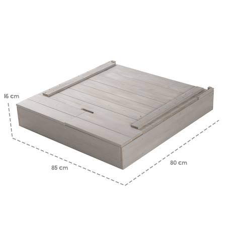 Bac à sable en bois massif avec couvercle et tableau noir Gris 6 - vertbaudet enfant 