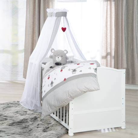 Lit évolutif avec matelas et accessoires complets adam et eule Blanc / gris 2 - vertbaudet enfant 