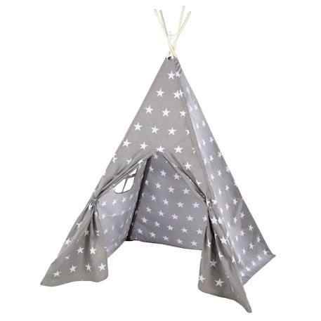 Tente de jeu indienne tipi + sac de transport little stars Gris étoilé 1 - vertbaudet enfant 