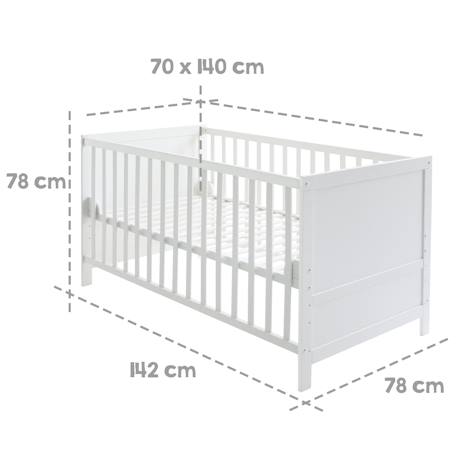 Lit bébé évolutif convertible en lit junior Blanc+Gris taupe 4 - vertbaudet enfant 